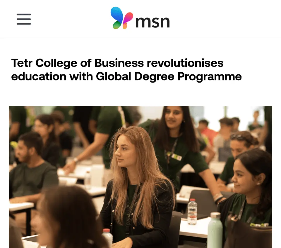 Tetr College of Business revolutionizes education with global degree programme – MSN News feature