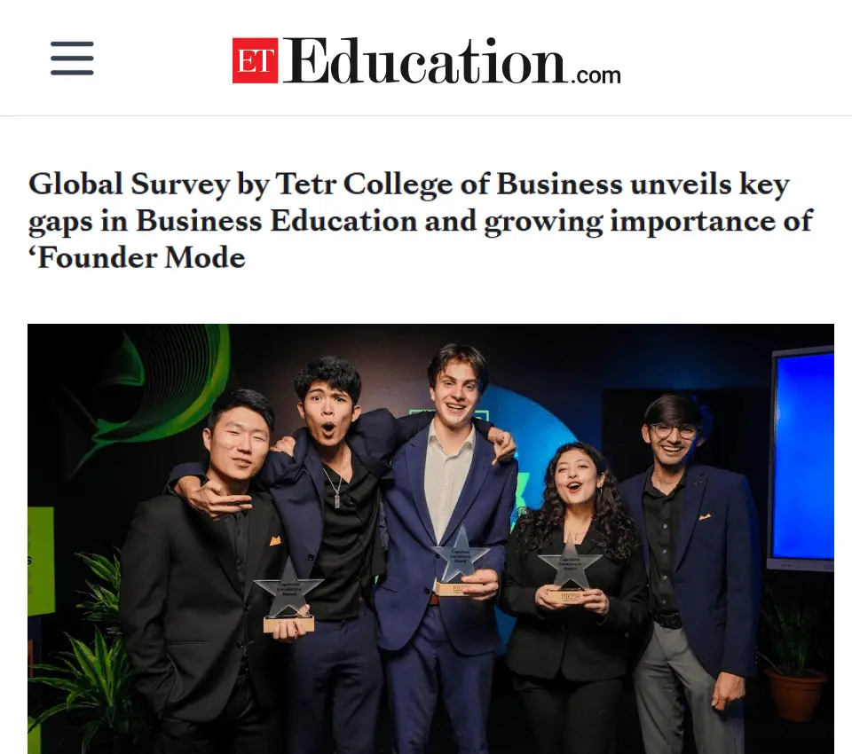 Tetr College global survey featured in Economic Times Education