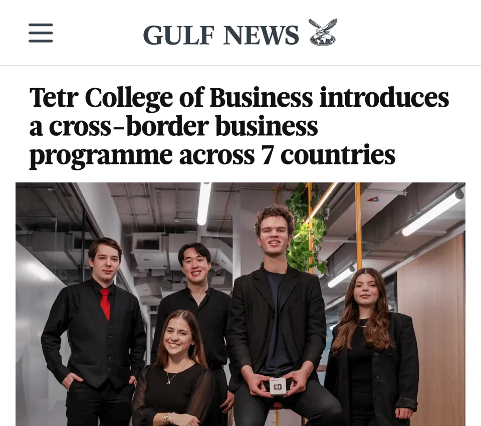 Tetr College cross-border business programme featured in Gulf News