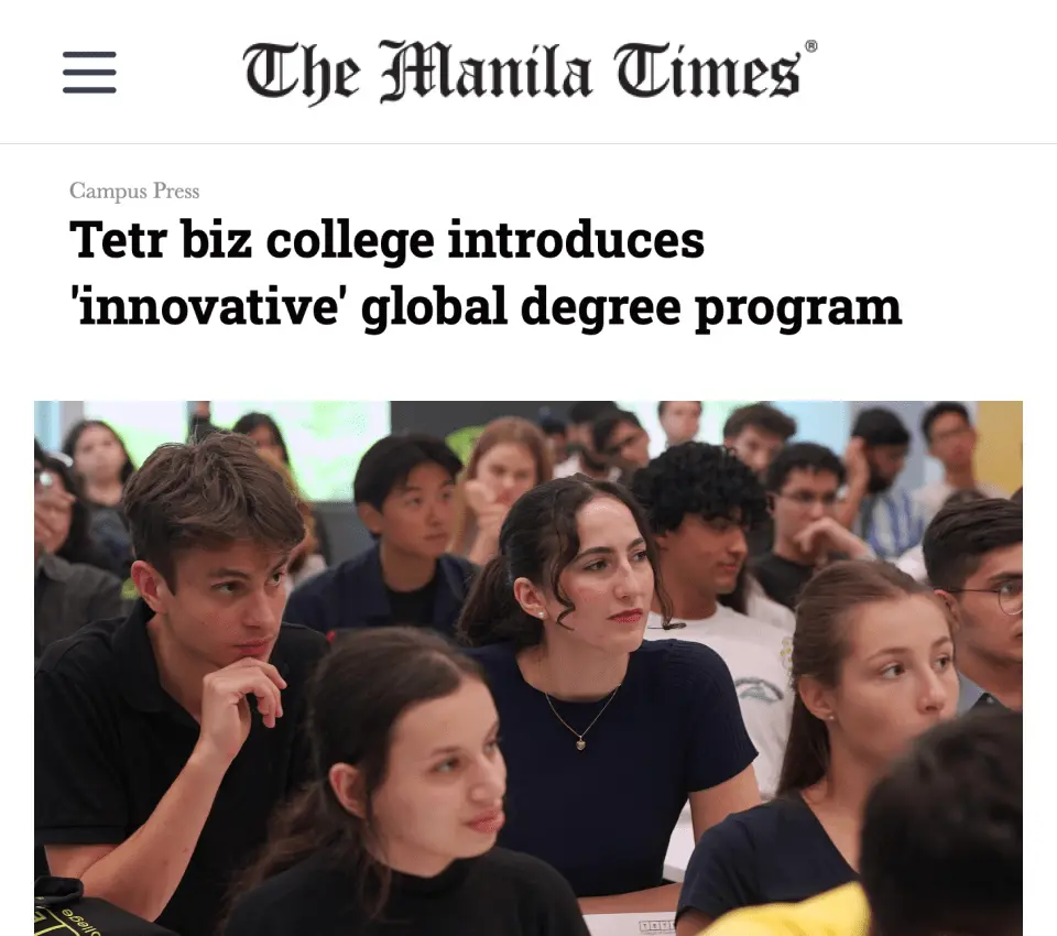 Tetr College introduces innovative global degree program – The Manila Times article
